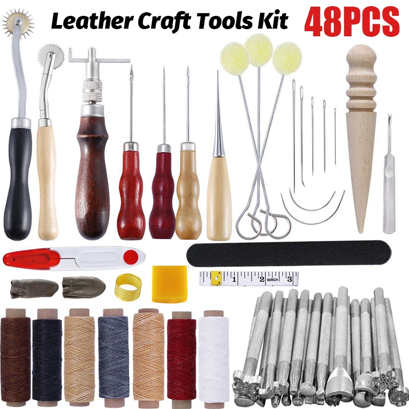 Leather Craft Tools Kit 12/16/20/28/31/48pcs Hand Sewing Stitching Punch Carving Leather Groover Kit DIY Leather Saddle Making T
Leather Craft Tools Kit 12/16/20/28/31/48pcs Hand Sewing Stitching Punch Carving Leather Groover Kit DIY Leather Saddle Making T
