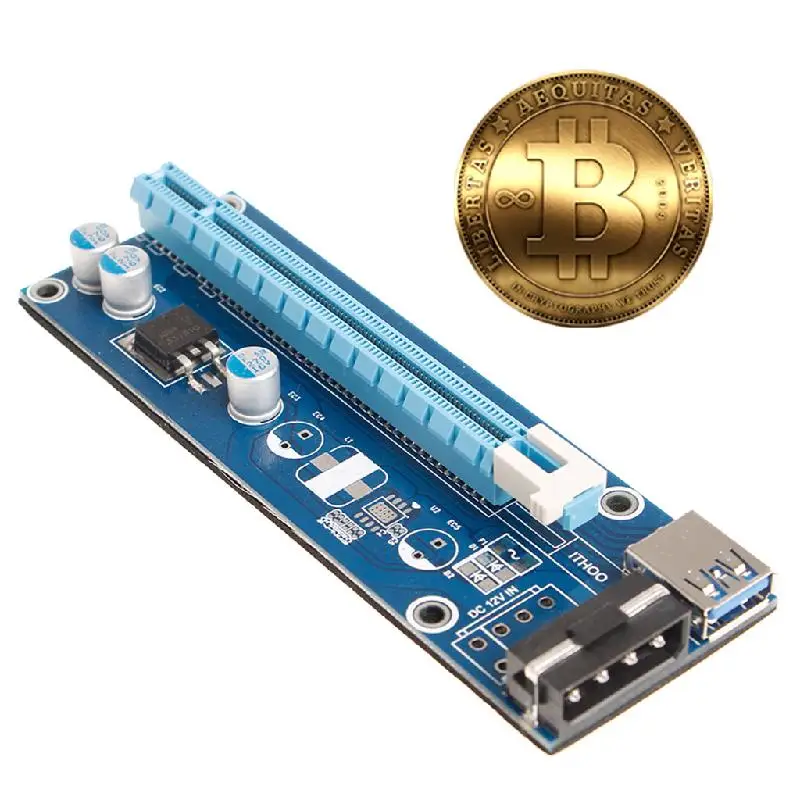 Мини PCI-E Экспресс 1x To16x USB 3 0 удлинитель переходник карта адаптер SATA кабель питания