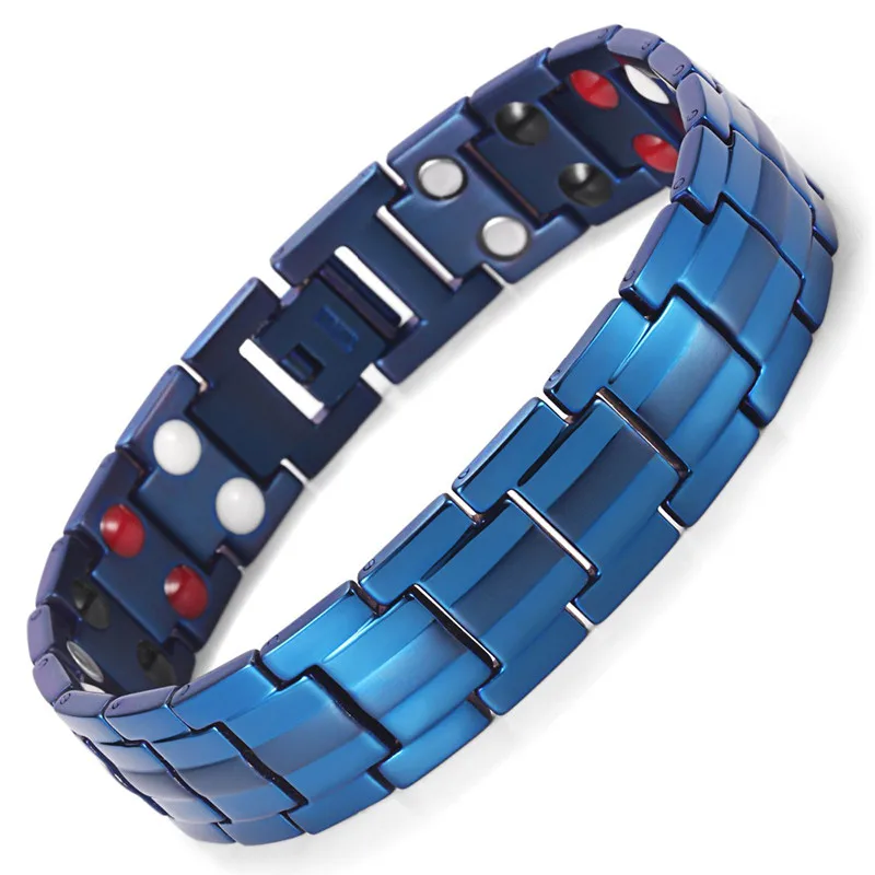 Germanium Bracelets Negative ions Magnetic Elements Titanium Blue Plated Bracelet Men Accessory Sport Bangles for Men
Germanium Bracelets Negative ions Magnetic Elements Titanium Blue Plated Bracelet Men Accessory Sport Bangles for Men