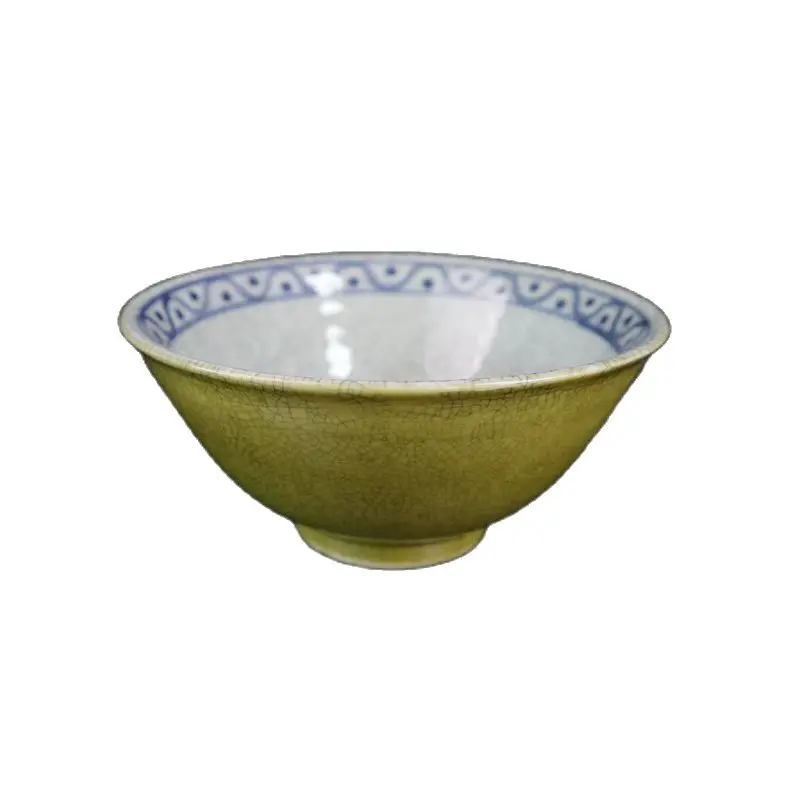 Early collection of yellow-glazed blue and white blessing bowl decorations in late Qing Dynasty and Republic of China
Early collection of yellow-glazed blue and white blessing bowl decorations in late Qing Dynasty and Republic of China