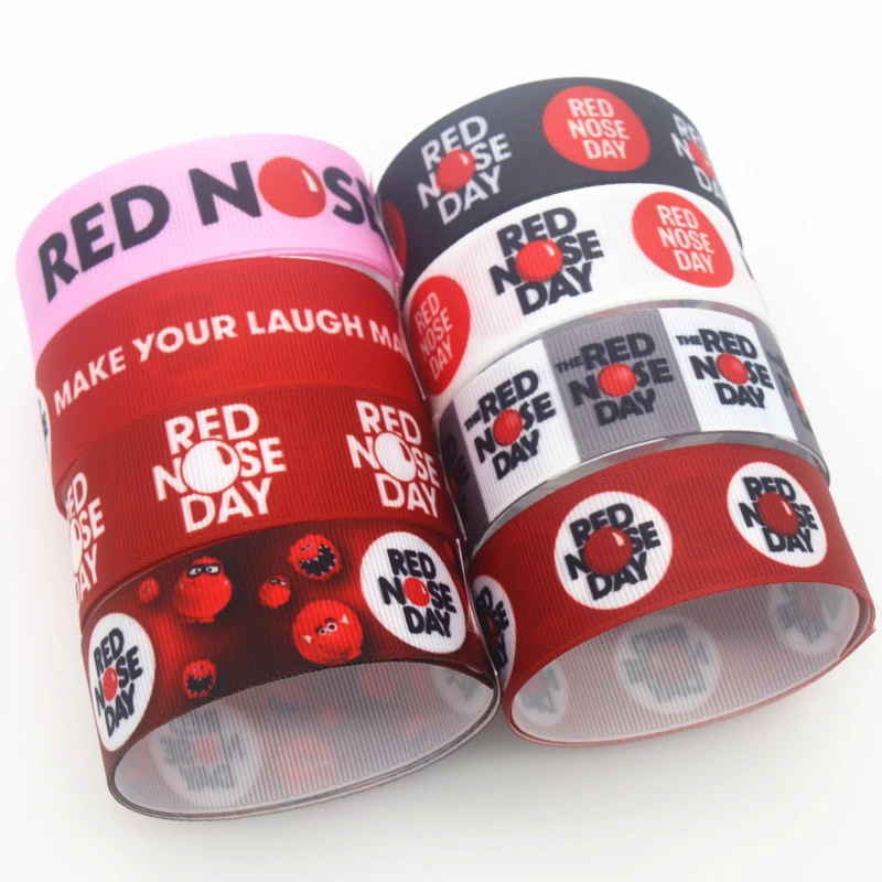 DHK 50yards Red Nose Day Printed Grosgrain Ribbon Accessory Hairbow Headwear Decoration DIY Wholesale Craft S1430
DHK 50yards Red Nose Day Printed Grosgrain Ribbon Accessory Hairbow Headwear Decoration DIY Wholesale Craft S1430