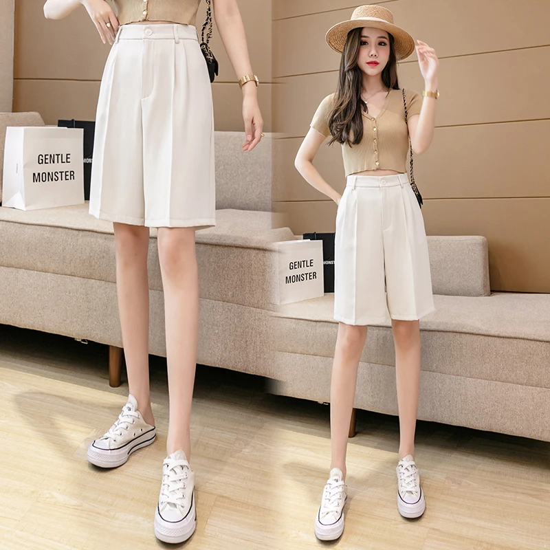 Shorts Women Summer Draped Loose Wide-leg Elegant Shorts Korean Style Womens Knee-length All-match New Fashion Suit Shorts Femme
Shorts Women Summer Draped Loose Wide-leg Elegant Shorts Korean Style Womens Knee-length All-match New Fashion Suit Shorts Femme