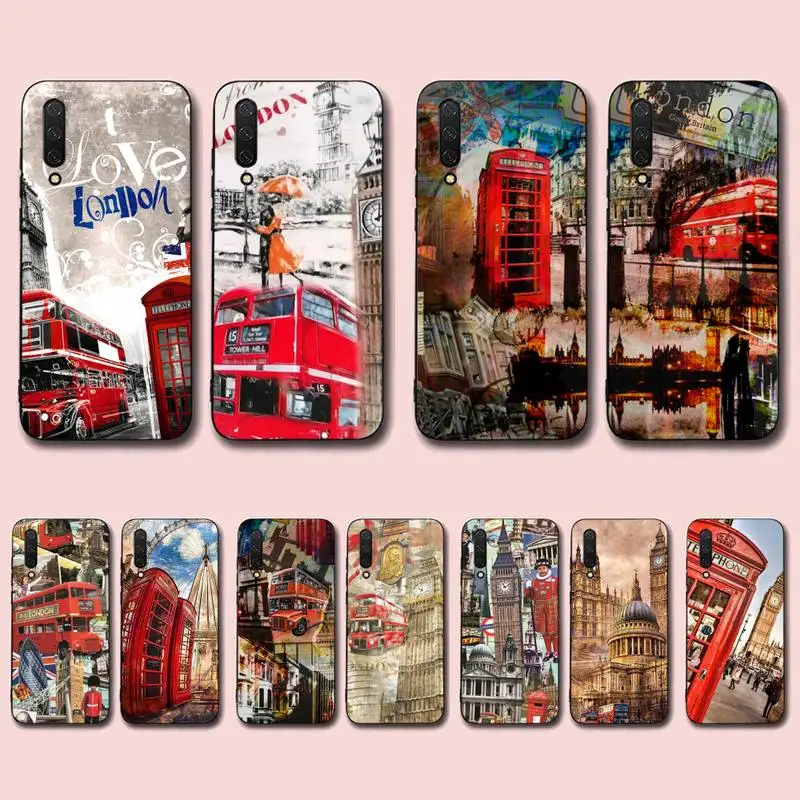 

FHNBLJ London Bus England Telephone Big Ben Phone Case for Xiaomi mi 5 6 8 9 10 lite pro SE Mix 2s 3 F1 Max2 3
