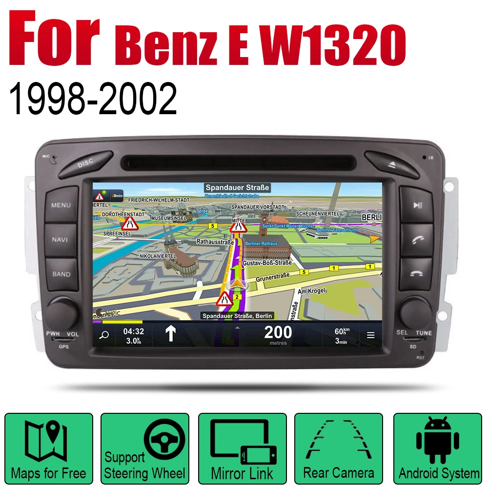Android 2 Din Авто Радио DVD для Mercedes Benz E W1320 1998 ~ 2002 NTG автомобильный мультимедийный плеер