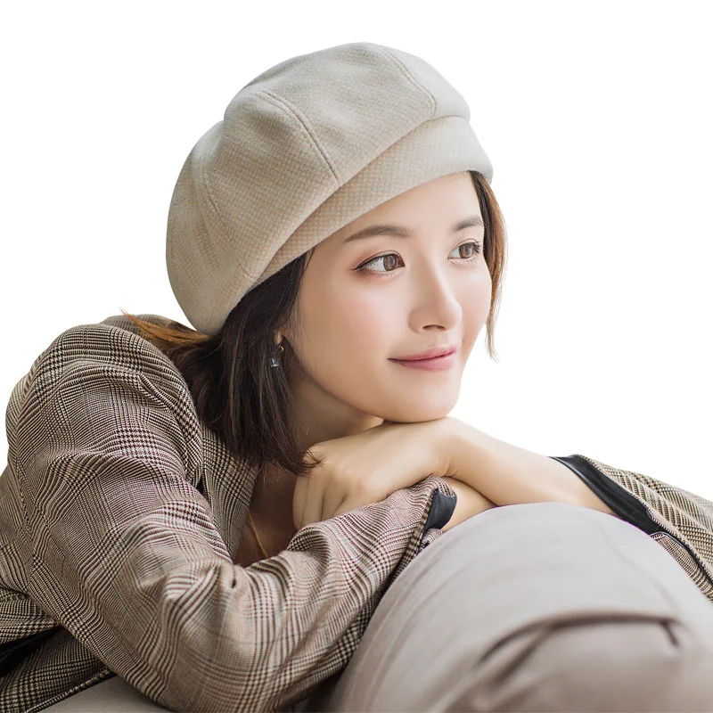 Simple Women beret For Elegant lady Winter Female Cotton Hats Plaid Casual Autumn girl Cap Retro octagon hat without brim
Simple Women beret For Elegant lady Winter Female Cotton Hats Plaid Casual Autumn girl Cap Retro octagon hat without brim