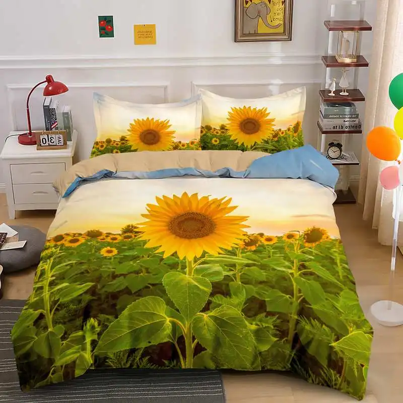 Sun Flowers 2/3pcs Queen King Size Luxury Bedding Set With Pillowcase Drop Shipping
Sun Flowers 2/3pcs Queen King Size Luxury Bedding Set With Pillowcase Drop Shipping