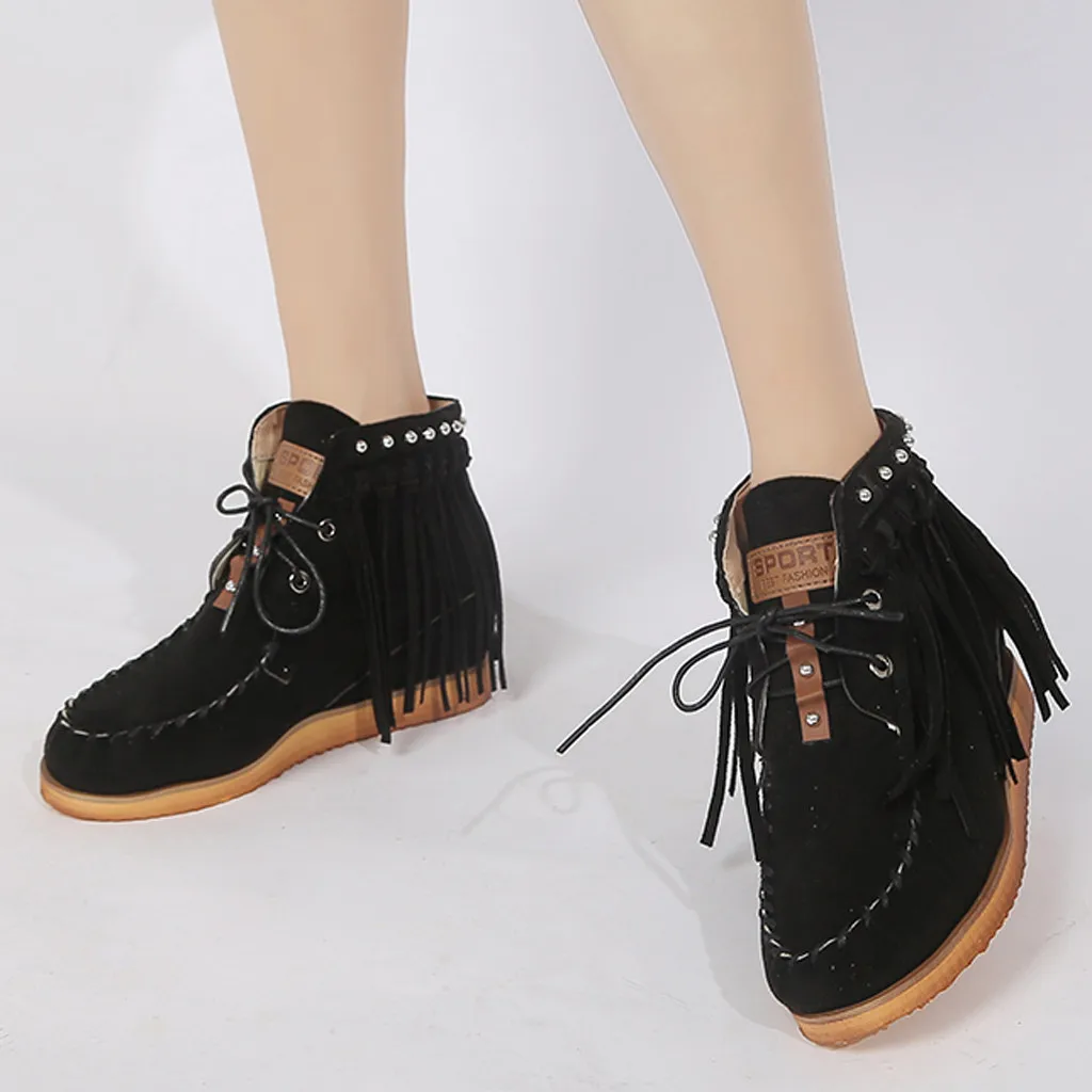 shoes woman fashion boots Fashion Womens Flock Flats Lace-Up Round Toe Shoes Low-heeled Fringe Wedges Boot
shoes woman fashion boots Fashion Womens Flock Flats Lace-Up Round Toe Shoes Low-heeled Fringe Wedges Boot