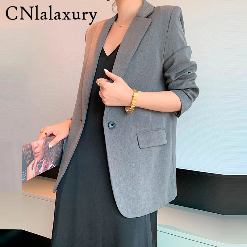 Women Chic Office Lady Single Button Blazer Vintage Coat Fashion Notched Collar Long Sleeve Ladies Jacket Outerwear Stylish Tops
Women Chic Office Lady Single Button Blazer Vintage Coat Fashion Notched Collar Long Sleeve Ladies Jacket Outerwear Stylish Tops