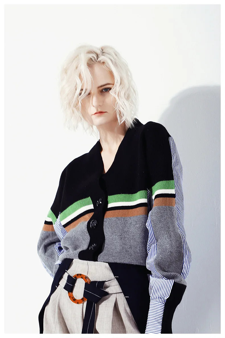 MSXU Autumn and Winter Women Contrast Color Stitching Knitted Shirt Cotton Striped Fake Two-piece Cardigan Sweater Women Blouse
MSXU Autumn and Winter Women Contrast Color Stitching Knitted Shirt Cotton Striped Fake Two-piece Cardigan Sweater Women Blouse