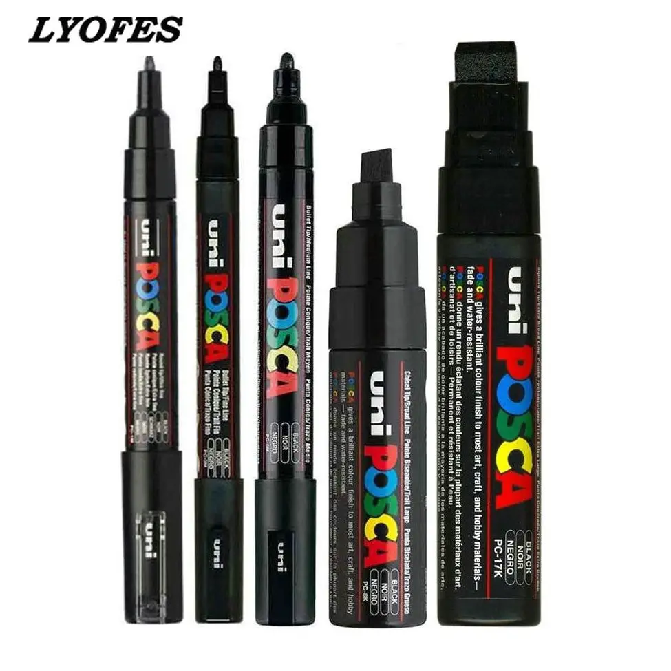 5pcs/set Paint Mixed Marker Pen Pack Black Color 5 POSCA Markers In Various Size PC-1M/3M/5M/8K/17K 1Marker / Size
5pcs/set Paint Mixed Marker Pen Pack Black Color 5 POSCA Markers In Various Size PC-1M/3M/5M/8K/17K 1Marker / Size