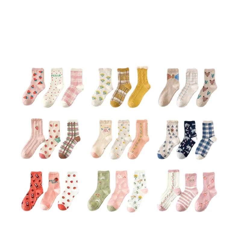 Autumn and winter women's socks 3 pairs of trend socks cartoon women's socks pure cotton socks Harajuku women's socks kawaii
Autumn and winter women's socks 3 pairs of trend socks cartoon women's socks pure cotton socks Harajuku women's socks kawaii