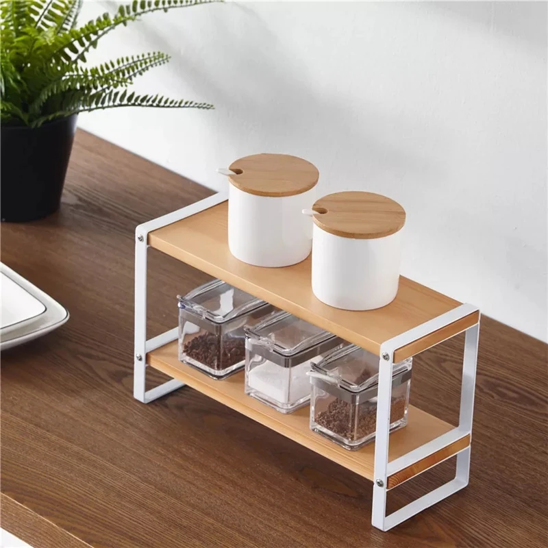 1Pc Creative 2 Layer Storage Rack Multifunctional Household Desktop Seasoning Box Holder Iron Wooden Shelf Kitchen Utensils
1Pc Creative 2 Layer Storage Rack Multifunctional Household Desktop Seasoning Box Holder Iron Wooden Shelf Kitchen Utensils