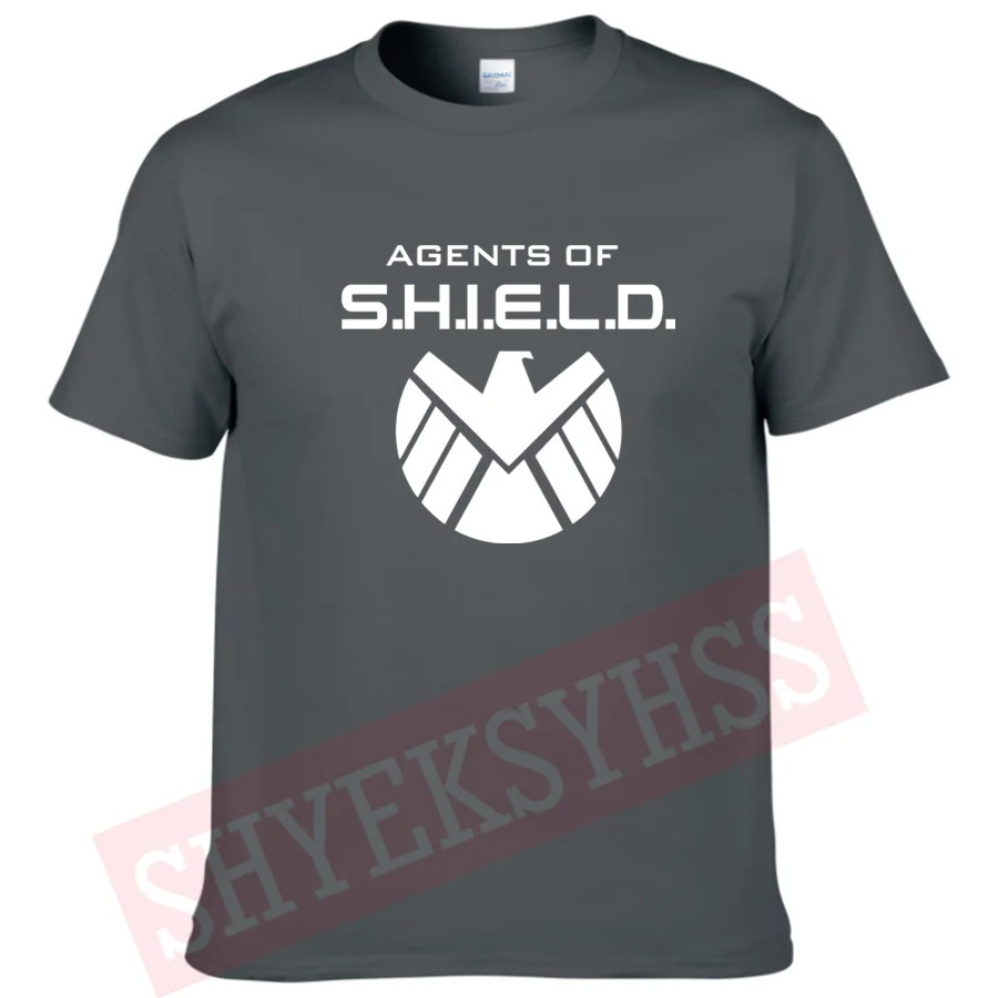 Футболка с принтом агентов S.H.I.E.L.D.Shield топы из фильма костюм для косплея Мужская