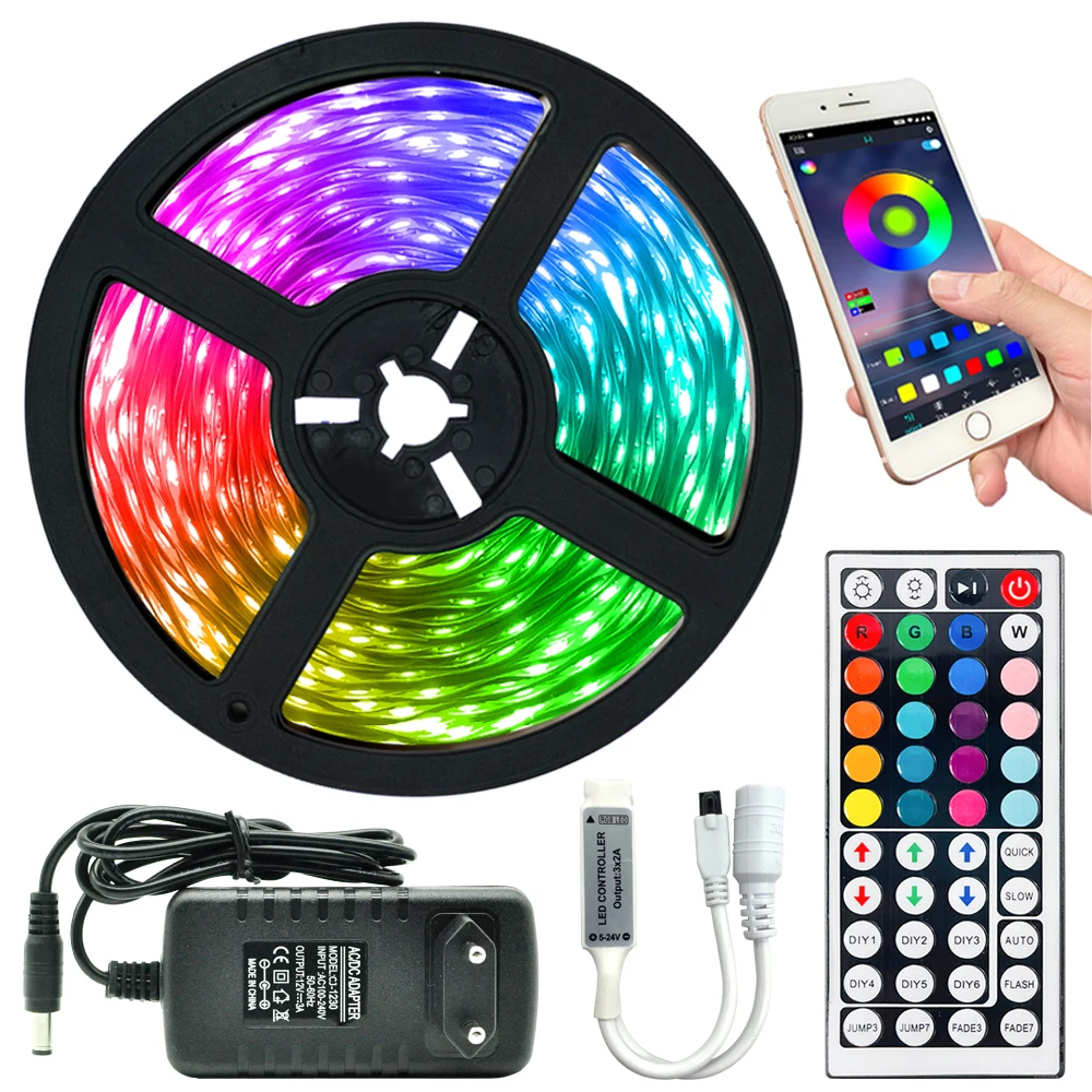 LED Strip Lights Bluetooth WIFI RGB 5050 Fita 16.4-65.6 Feet Luces For Party Bedroom TV Decoration Supports Alexa Google Control
LED Strip Lights Bluetooth WIFI RGB 5050 Fita 16.4-65.6 Feet Luces For Party Bedroom TV Decoration Supports Alexa Google Control