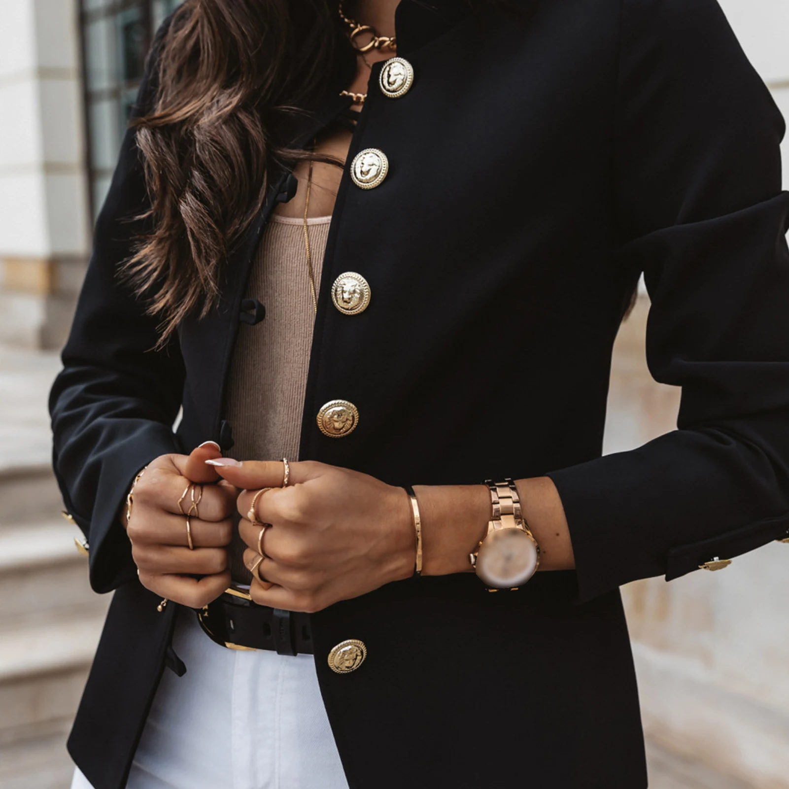 Women Office Warm Winter Open Front Slim Coat Stand Collar Long Sleeve Solid Color Jacket Female Business Street Wear New
Women Office Warm Winter Open Front Slim Coat Stand Collar Long Sleeve Solid Color Jacket Female Business Street Wear New