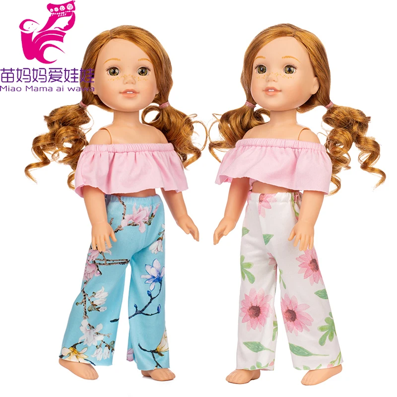 Подходит 14 5 "Wellie Wishers кукла рубашка Топ Брюки Camille Ashlyn Kendall Emerson одежда 38 см 36