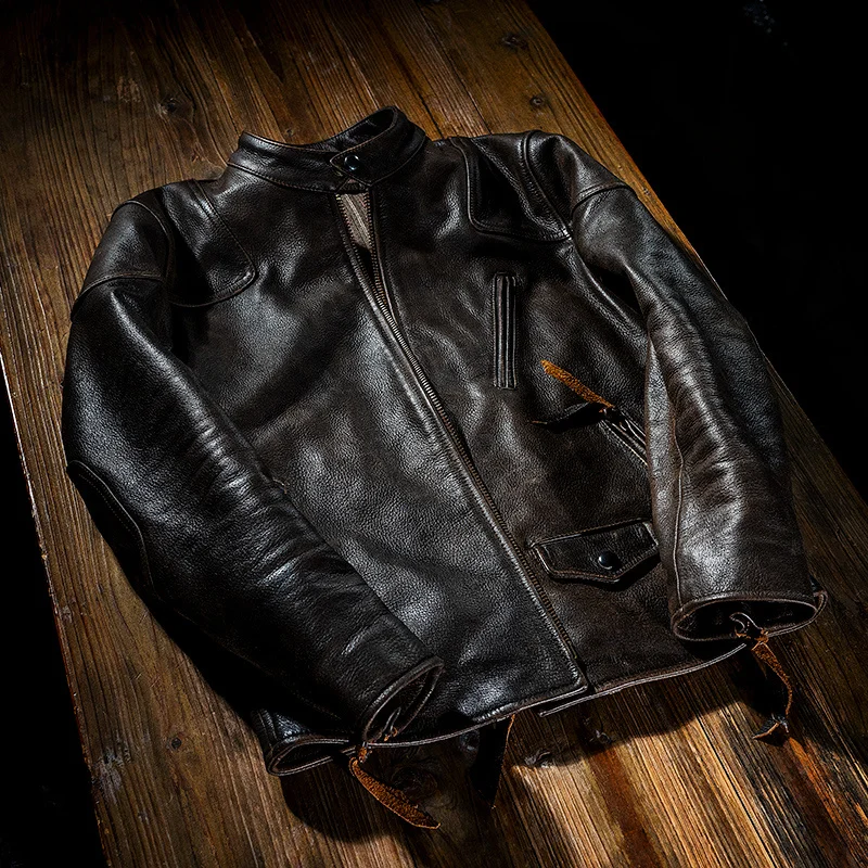 Retro Brown 2021 American Style Biker's Leather Jacket Men Plus Size 4XL Genuine Cowhide Slim Fit Short Motorcycle Natural Coat
Retro Brown 2021 American Style Biker's Leather Jacket Men Plus Size 4XL Genuine Cowhide Slim Fit Short Motorcycle Natural Coat
