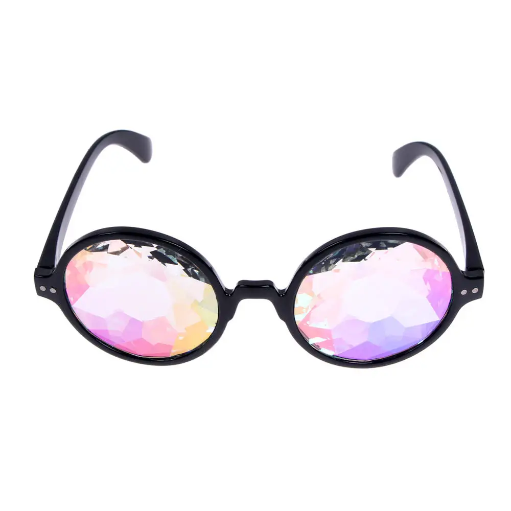 Праздничный калейдоскоп радужные солнечные очки розовый черный прозрачный