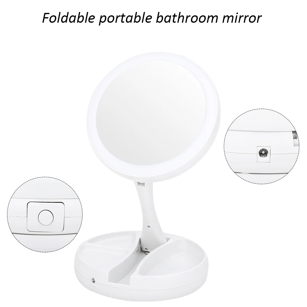 Foldable USB Charging or Battery Led Mirror Makeup White Vanity Cosmetic Mirror with Light 7X Magnifying Table Mirrors
Foldable USB Charging or Battery Led Mirror Makeup White Vanity Cosmetic Mirror with Light 7X Magnifying Table Mirrors