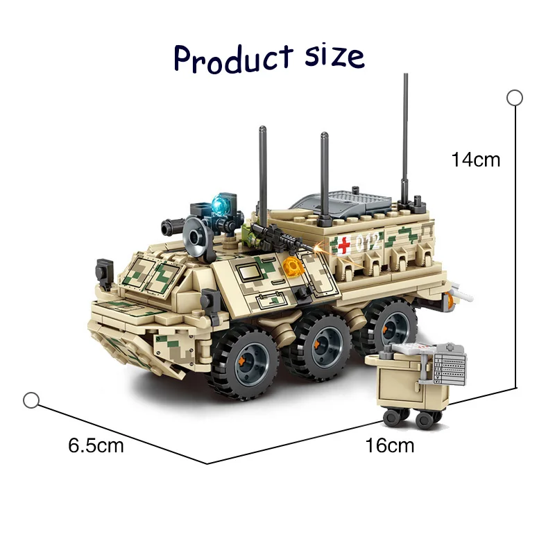 WW2 308pcs Military Panzer Tank Model Building Blocks Army Truck Armored Ambulance Soldier Figures Toys For Children Gift
WW2 308pcs Military Panzer Tank Model Building Blocks Army Truck Armored Ambulance Soldier Figures Toys For Children Gift