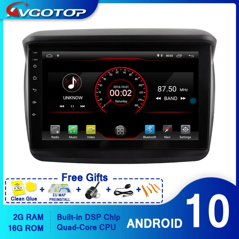 AVGOTOP Android 10 Bluetooth GPS автомобильное радио DVD плеер для MITSUBISHI L200low)|Автомагнитолы| |