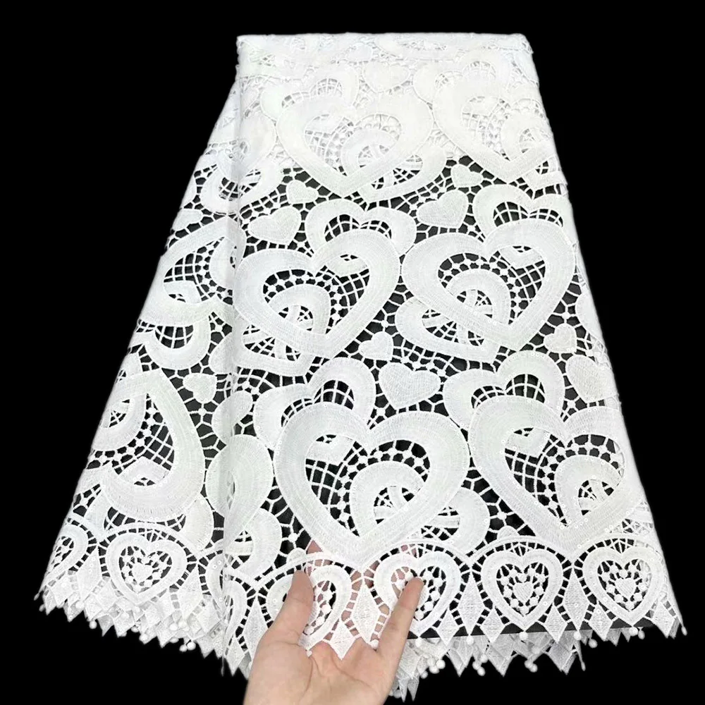 Pure White Milk Silk Lace With Sequins Latest Laces Fabric High Quality African Water Soluble Fabric Wedding Embroidered
Pure White Milk Silk Lace With Sequins Latest Laces Fabric High Quality African Water Soluble Fabric Wedding Embroidered