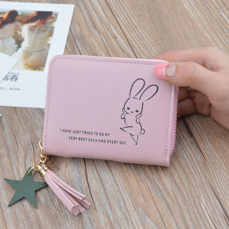Cartoon Rabbit Short Women Wallets Zipper Tassel Cute Solid Color Coin Purses Female Hot Sale Mini Card Holder Clutch Money Clip
Cartoon Rabbit Short Women Wallets Zipper Tassel Cute Solid Color Coin Purses Female Hot Sale Mini Card Holder Clutch Money Clip