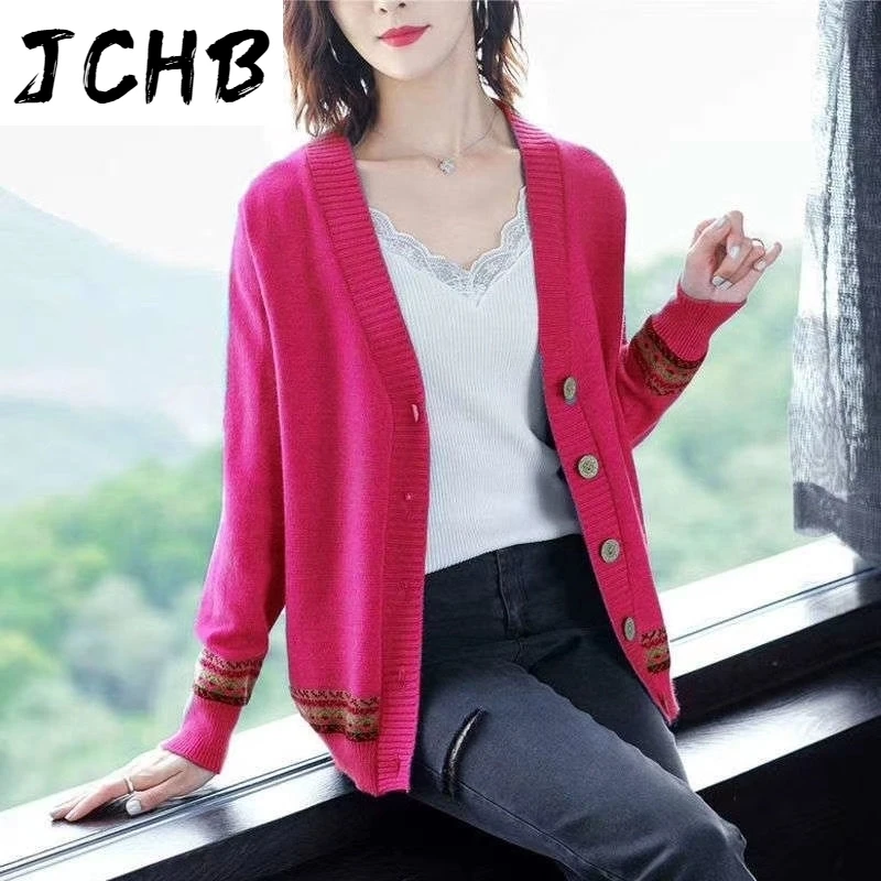 Winter Autumn 2021 Knitted Cardigan Coat Women Thicken Loose Large Size Color Matching Long Sleeve Buttons Jacket Sweater Ladies
Winter Autumn 2021 Knitted Cardigan Coat Women Thicken Loose Large Size Color Matching Long Sleeve Buttons Jacket Sweater Ladies