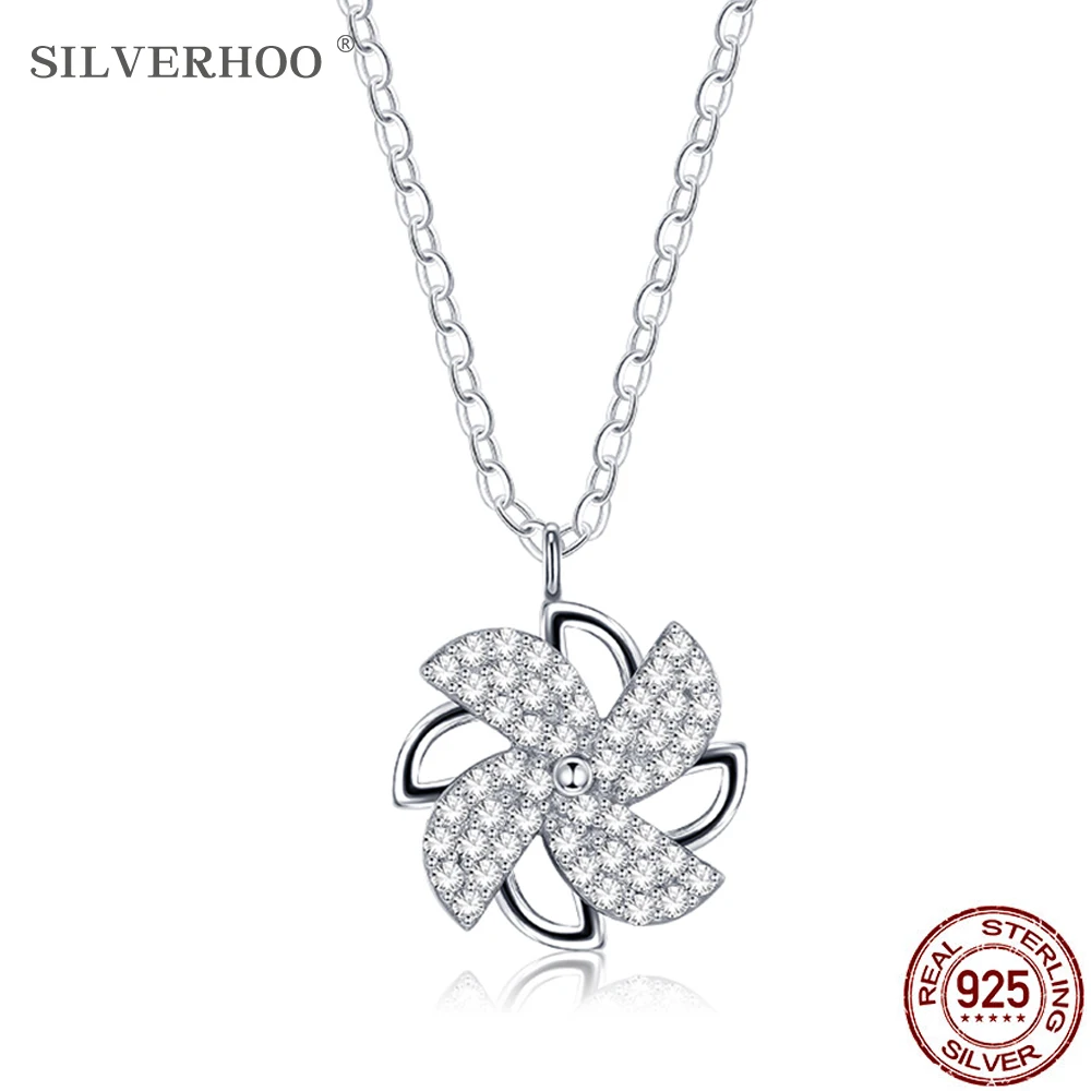 SILVERHOO Interesting Windmill 925 Sterling Silver Pendant Necklace With Luxury Cubic Zirconia Women Chains Sale Fine Jewelry
SILVERHOO Interesting Windmill 925 Sterling Silver Pendant Necklace With Luxury Cubic Zirconia Women Chains Sale Fine Jewelry