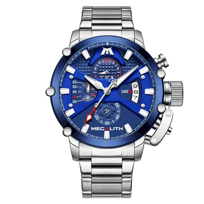 MEGALITH Men Watches Top Luxury Stainless Luminous Waterproof Quartz Wrist Watch Man Chronograph Sports Watch Relogio Masculino
MEGALITH Men Watches Top Luxury Stainless Luminous Waterproof Quartz Wrist Watch Man Chronograph Sports Watch Relogio Masculino