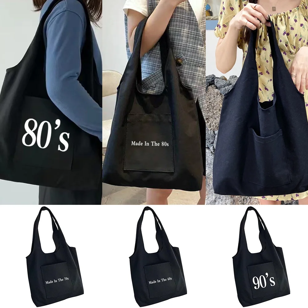 Shopper Bags Women's Handbags Large Canvas Bag Handbags Years Series Grocery Portable One-shoulder Shopping Bags Tote Bag
Shopper Bags Women's Handbags Large Canvas Bag Handbags Years Series Grocery Portable One-shoulder Shopping Bags Tote Bag