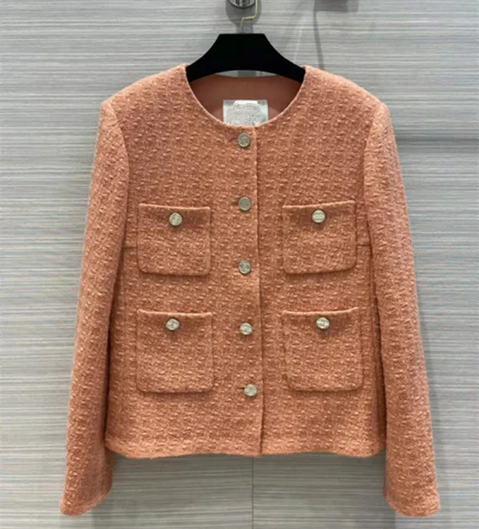 European and American women's wear new autumn 2022 Long-sleeved round collar fashion Pocket single-breasted tweed coat
European and American women's wear new autumn 2022 Long-sleeved round collar fashion Pocket single-breasted tweed coat