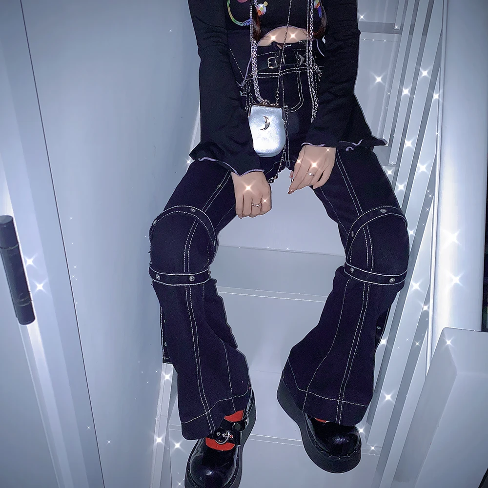 Women High Waist Jeans Japanese Harajuku Y2k Cool High Street Tied Rope Wide-leg Slim Trousers Trendy All-match Casual Pant
Women High Waist Jeans Japanese Harajuku Y2k Cool High Street Tied Rope Wide-leg Slim Trousers Trendy All-match Casual Pant