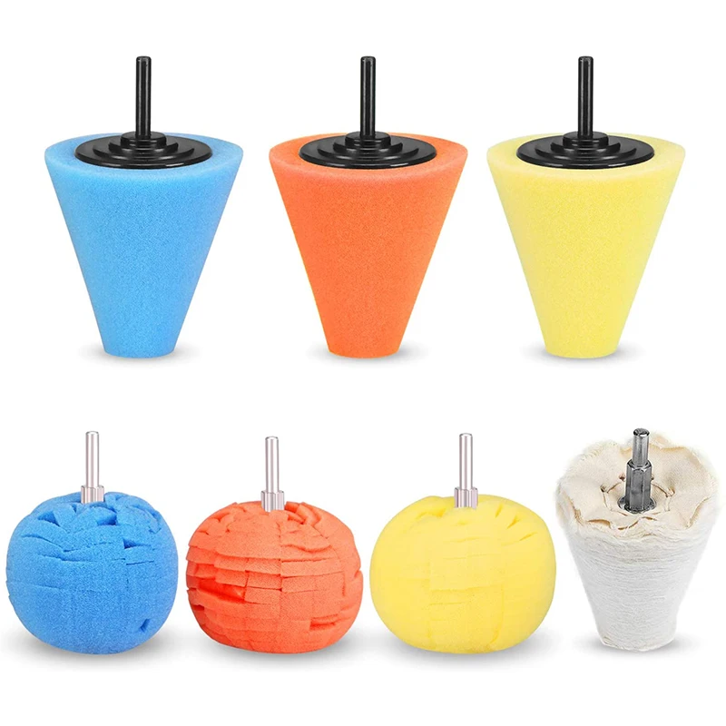 7Pcs Sponge Polishing Cone Polishing Ball Polishing Wheel Car Beauty Waxing Car Polishing Pad Set For Polishing Waxing
7Pcs Sponge Polishing Cone Polishing Ball Polishing Wheel Car Beauty Waxing Car Polishing Pad Set For Polishing Waxing