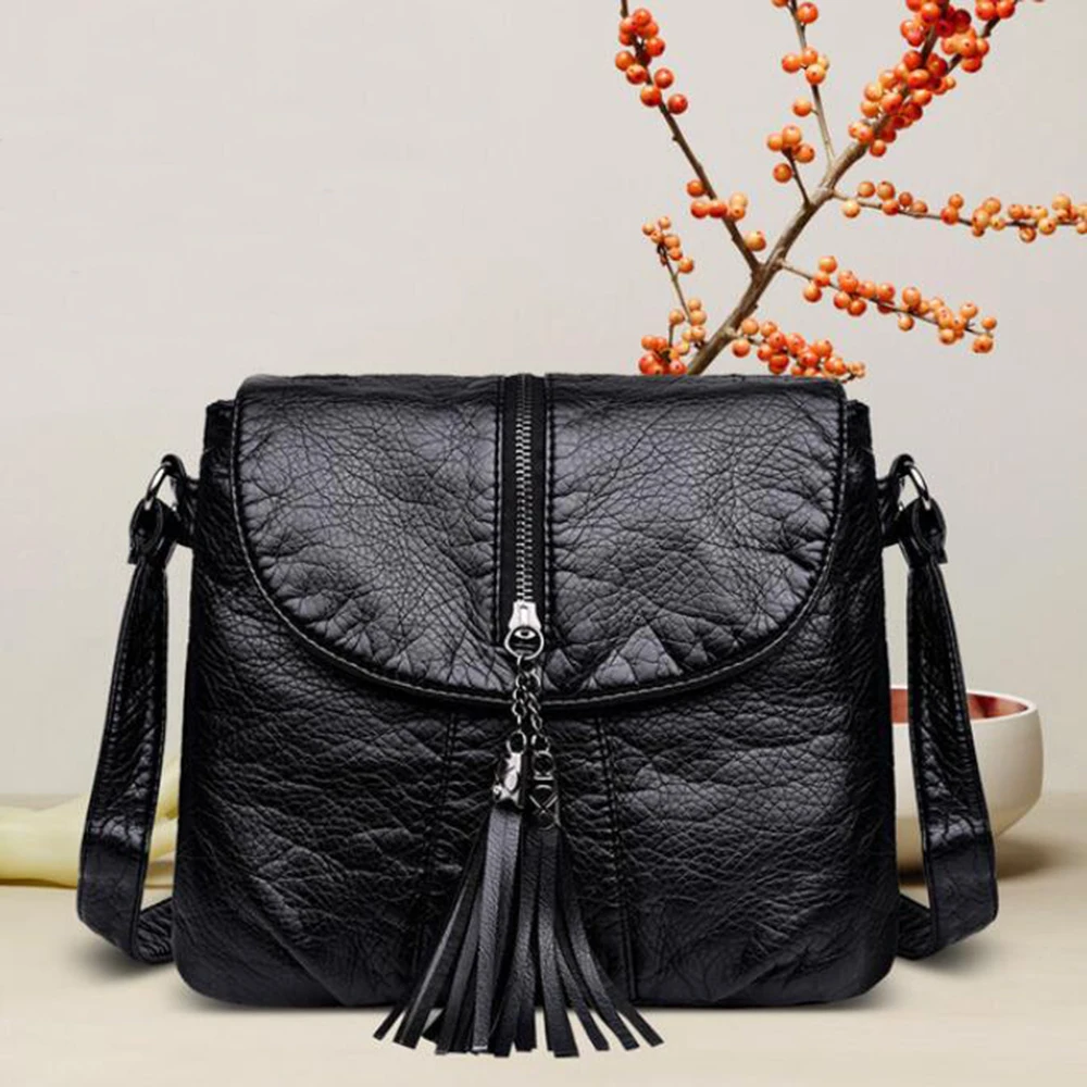 Fashion Shoulder Bag Tassel Women Bag Soft Leather Ladies Messenger Bags Crossbody Black Classic Luxury Female Girls Handbag New
Fashion Shoulder Bag Tassel Women Bag Soft Leather Ladies Messenger Bags Crossbody Black Classic Luxury Female Girls Handbag New