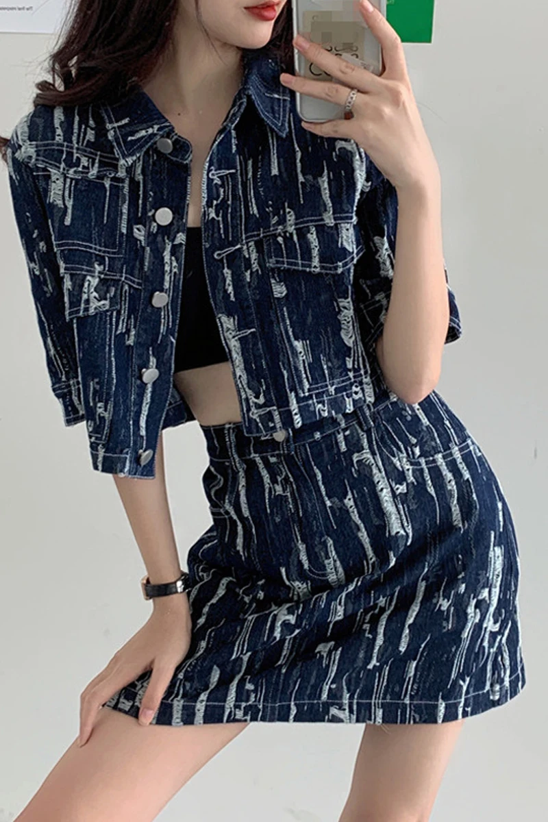 High Street Single-breasted Fashion Short Suit New Short A-line Short Skirt 2021 Summer Elegant All-match Denim Two Piece Set
High Street Single-breasted Fashion Short Suit New Short A-line Short Skirt 2021 Summer Elegant All-match Denim Two Piece Set