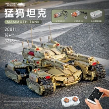 MOULD KING 20011 High-Tech App Remote Control Military Car MOC Mammoths Tank Model Building Bricks Toys For Kids Christmas Gifts