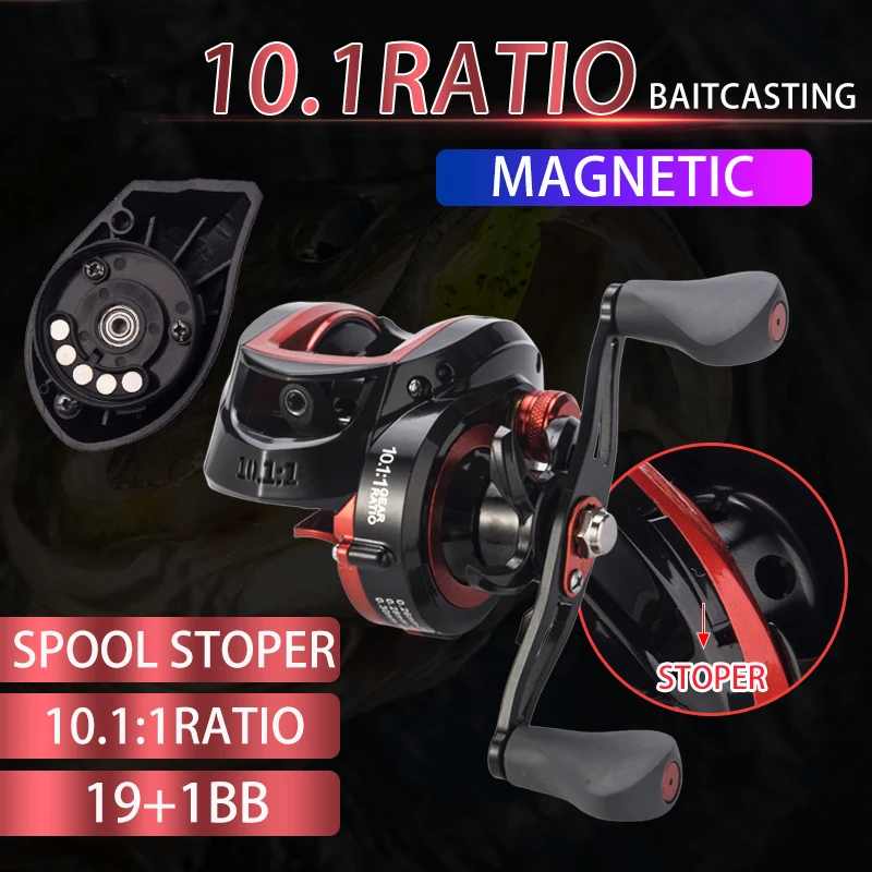 New Baitcasting Fishing Reel 10.1:1 Bait Casting Reel Fishing Wheel 8KG Max Drag Reel With Magnetic Brake Carp Carretilha Pesca
New Baitcasting Fishing Reel 10.1:1 Bait Casting Reel Fishing Wheel 8KG Max Drag Reel With Magnetic Brake Carp Carretilha Pesca