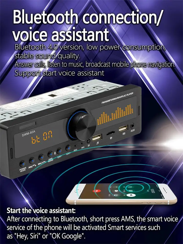 Автомобильный MP3-плеер Bluetooth, карта TF, FM-радио, музыка без потерь, оснащен голосовым ассистентом, определяет местонахождение и поиск автомоби...
Автомобильный MP3-плеер Bluetooth, карта TF, FM-радио, музыка без потерь, оснащен голосовым ассистентом, определяет местонахождение и поиск автомоби...