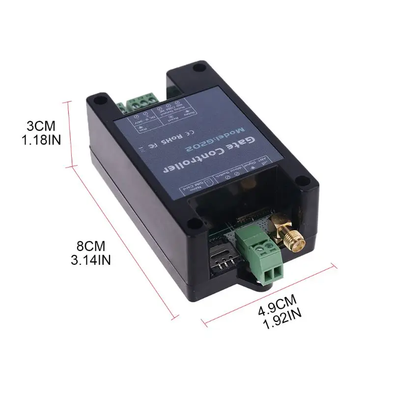 2G GSM G202 Gate Opener Relay Switch Industrial Machine Switch Access Controller Remote Control Door Opener Free Call 850/900
2G GSM G202 Gate Opener Relay Switch Industrial Machine Switch Access Controller Remote Control Door Opener Free Call 850/900