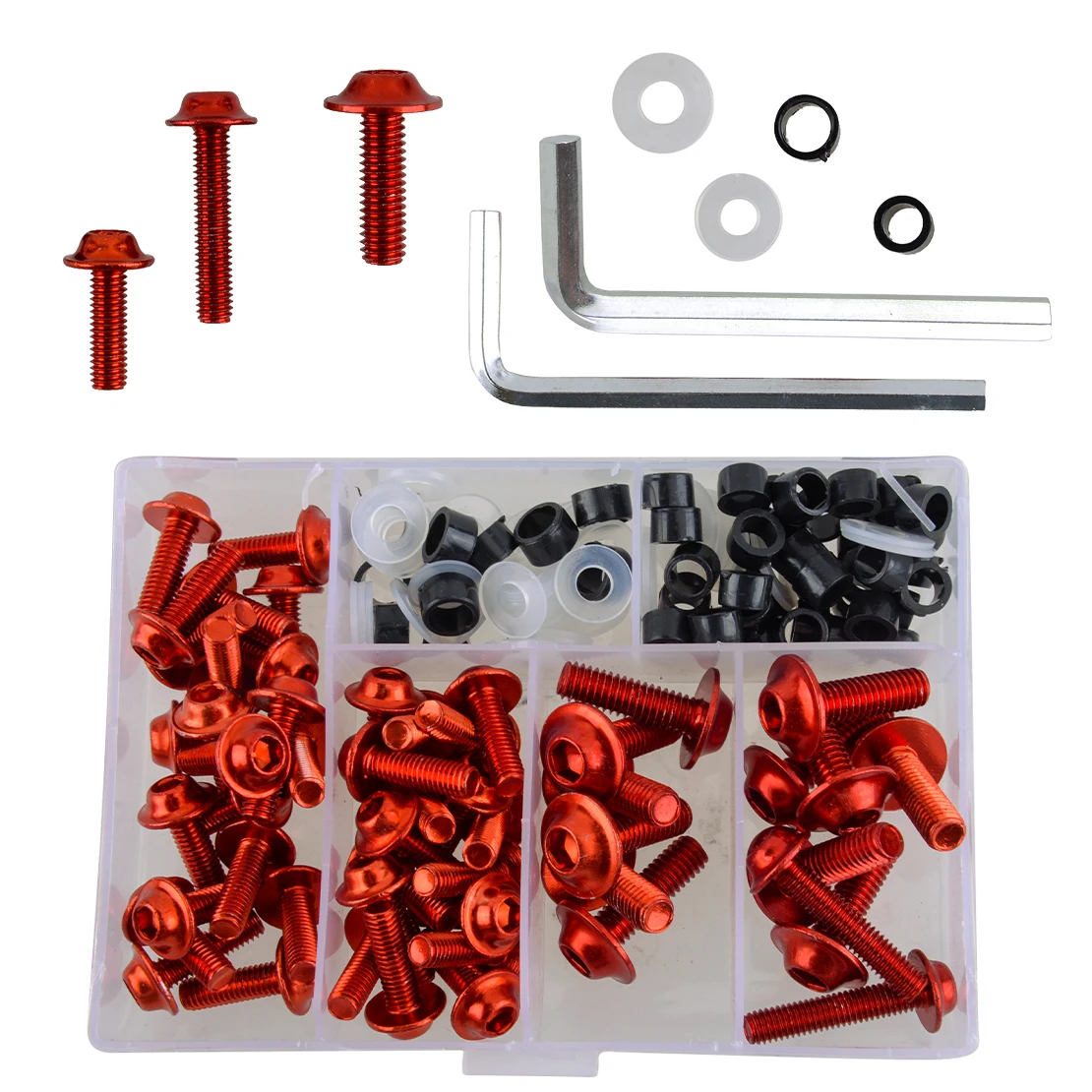 158pcs Red Fairing Bolts Kit Fender Windscreen Fastener Clips Screws Motorcycle Sportbike Accessories
158pcs Red Fairing Bolts Kit Fender Windscreen Fastener Clips Screws Motorcycle Sportbike Accessories
