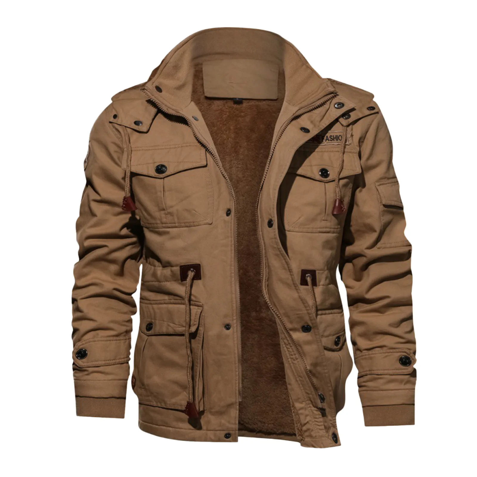 Men's Autumn And Winter Leisure Plus Large Size Padded Velvet Zipper Multi-pocket Lapel Long Cotton-padded Jacket Coat Jacket
Men's Autumn And Winter Leisure Plus Large Size Padded Velvet Zipper Multi-pocket Lapel Long Cotton-padded Jacket Coat Jacket