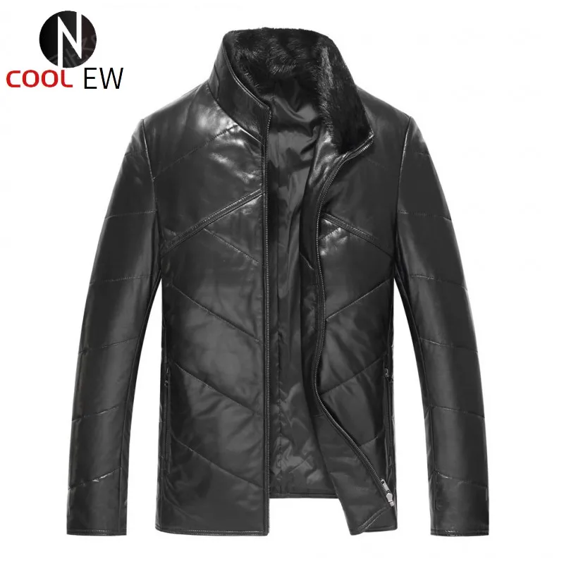 Brand Sheepskin Down Coat Men Slim Short Genuine Leather Jacket Stand Collar Winter Fleece Warm Casual Outerwear Plus Size 4XL
Brand Sheepskin Down Coat Men Slim Short Genuine Leather Jacket Stand Collar Winter Fleece Warm Casual Outerwear Plus Size 4XL