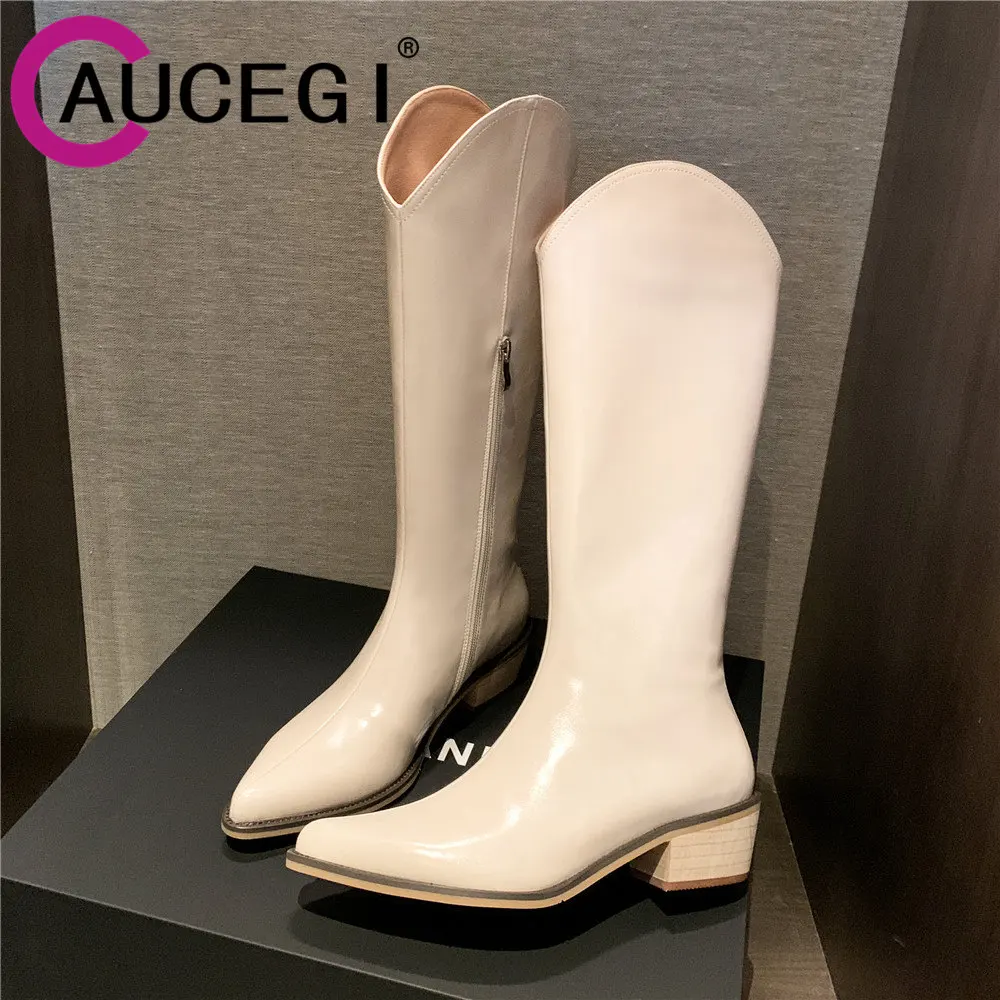 Orignice New INS Women Beige Thick Heels Riding Cowboy Knee Thigh High Boots Lady Autumn Winter Designer Pointed Toe Party Shoes
Orignice New INS Women Beige Thick Heels Riding Cowboy Knee Thigh High Boots Lady Autumn Winter Designer Pointed Toe Party Shoes