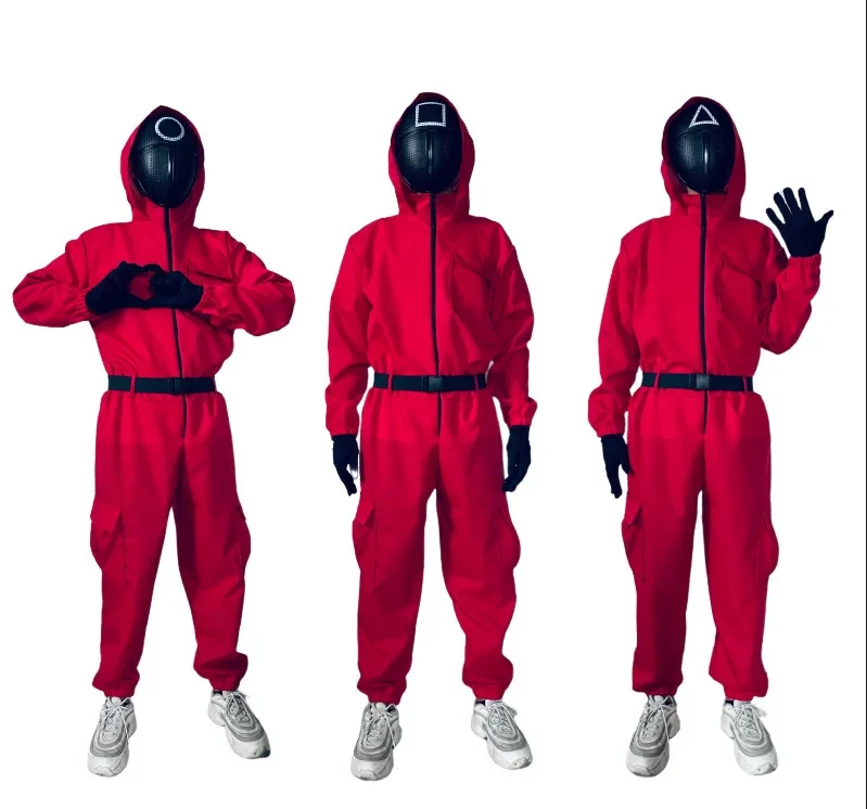 Costume Mask Squid Game Costume Mask Cosplay Set Jumpsuit Round Six Square Circle Triangle Plastic Helmet Masks Halloween Party
Costume Mask Squid Game Costume Mask Cosplay Set Jumpsuit Round Six Square Circle Triangle Plastic Helmet Masks Halloween Party