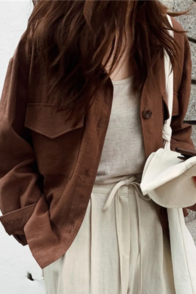 JA0017 Large Pocket Loose Casual Shirt Coat Womens Elegant Button Down Turn-down Collar Short Solid Jacket casaco feminino
JA0017 Large Pocket Loose Casual Shirt Coat Womens Elegant Button Down Turn-down Collar Short Solid Jacket casaco feminino