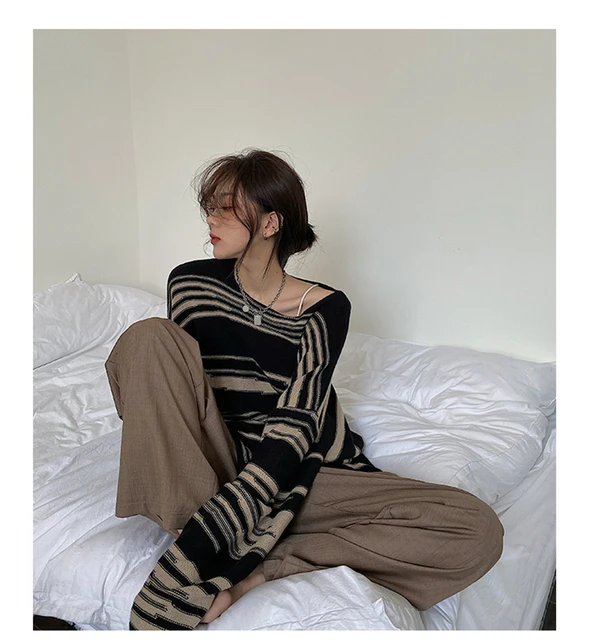 NEW Women Knitted Jumpers Punk Gothic Striped Long Sleeve Loose Patchwork Sweater Hip Hop Casual Retro Oversize Pullover
NEW Women Knitted Jumpers Punk Gothic Striped Long Sleeve Loose Patchwork Sweater Hip Hop Casual Retro Oversize Pullover
