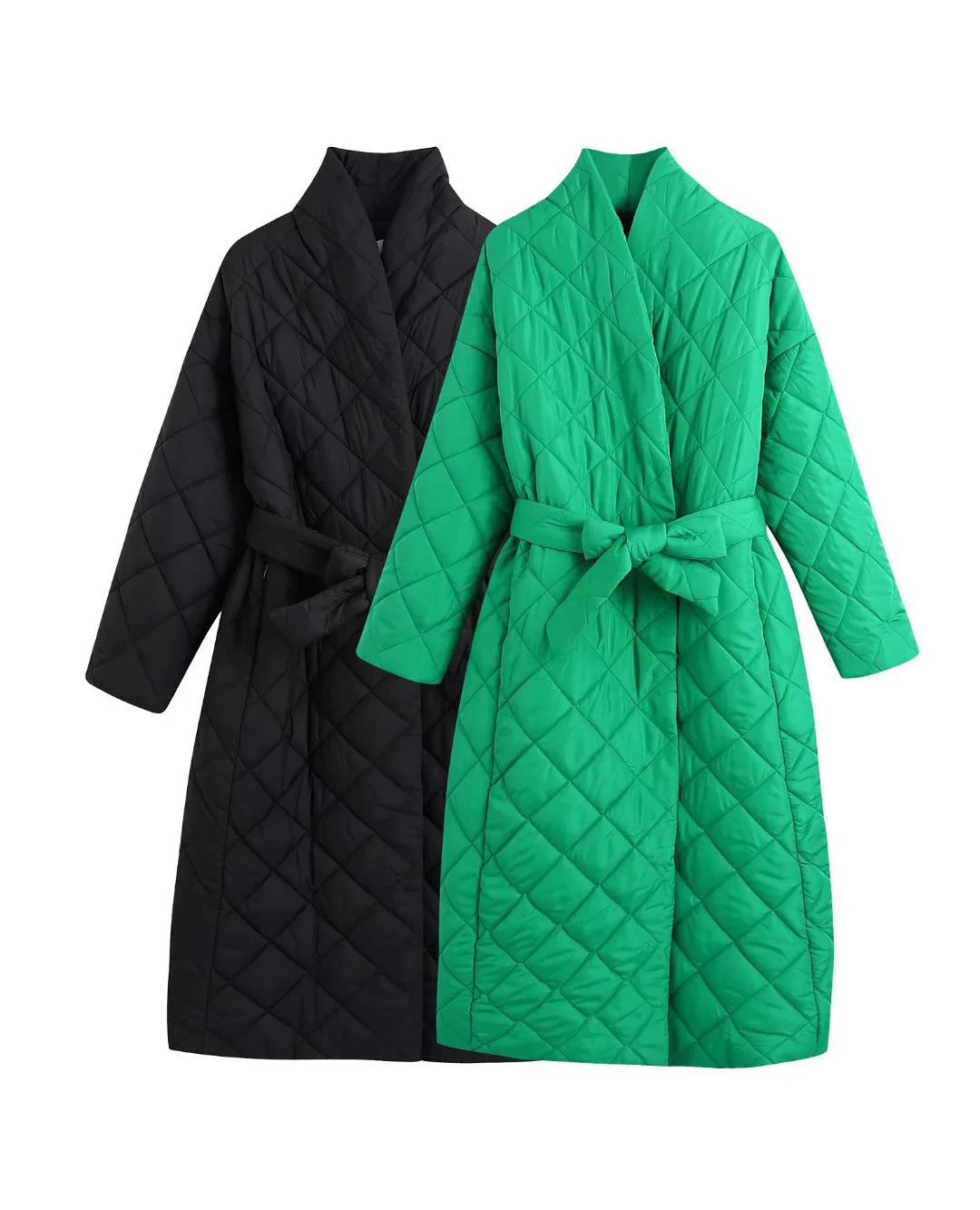 Women Green Winter Warm Diamond Pattern Oversize Down Jacket Female Bow Belt Shashes Snap Button Chic Lady Casual Loose Overcoat
Women Green Winter Warm Diamond Pattern Oversize Down Jacket Female Bow Belt Shashes Snap Button Chic Lady Casual Loose Overcoat