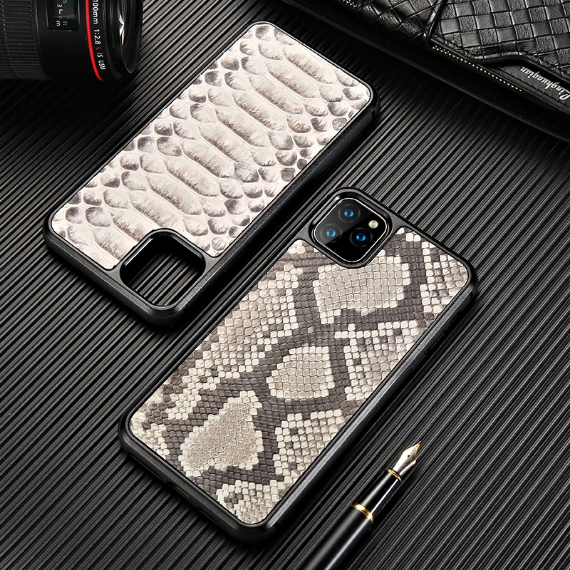 Оригинальный чехол для телефона из кожи питона iPhone 11 Pro max X XS XR защита от падения