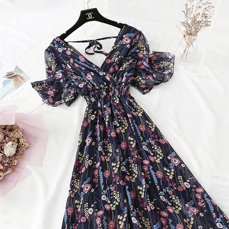 Floral Print Dress Women's Short Sleeve Chiffon Summer Dress 2021 New French Ruffles Retro Sweet Party Long Dresses Vestidos
Floral Print Dress Women's Short Sleeve Chiffon Summer Dress 2021 New French Ruffles Retro Sweet Party Long Dresses Vestidos